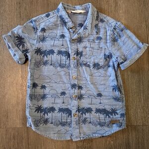 H&M • Palm Tree Chambray Button-Down